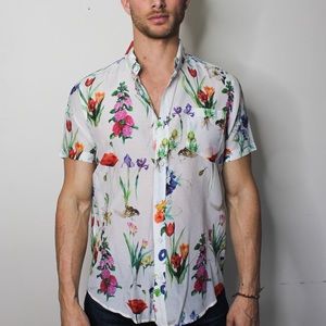 Floral Short Sleeve Button Up